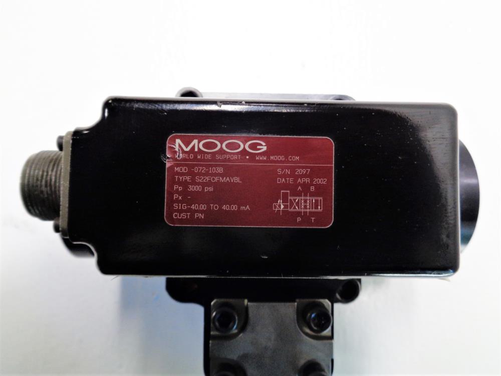 Moog Hydraulic Valve -072-103B, S22FOFMAVBL